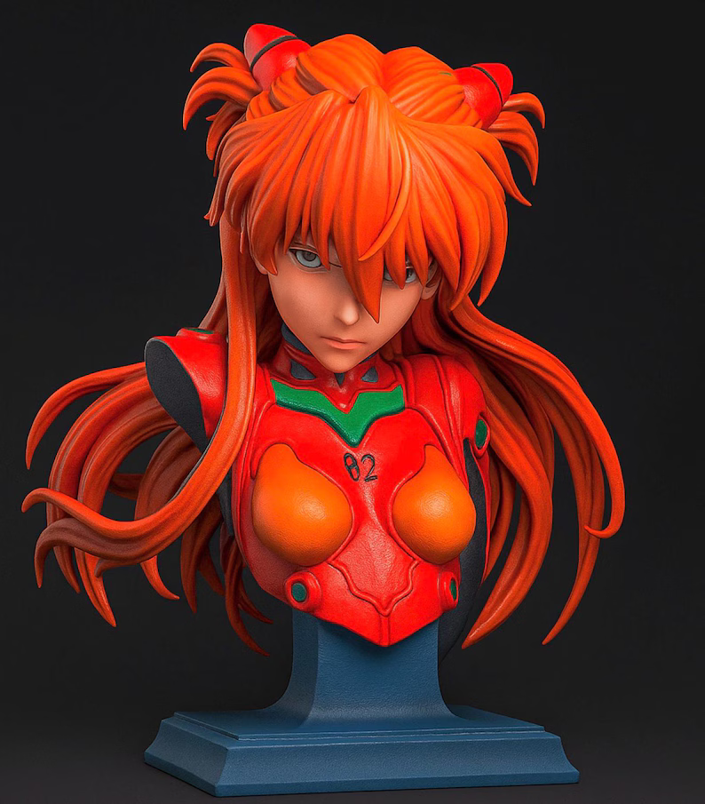 Asuka Evangelion STL File – 3D Printable Fan Art Statue Model